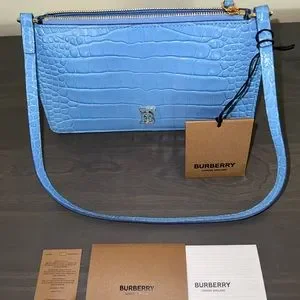 Burberry | Bags | Nwt Burberry Tb Logo Croc Embossed Leather